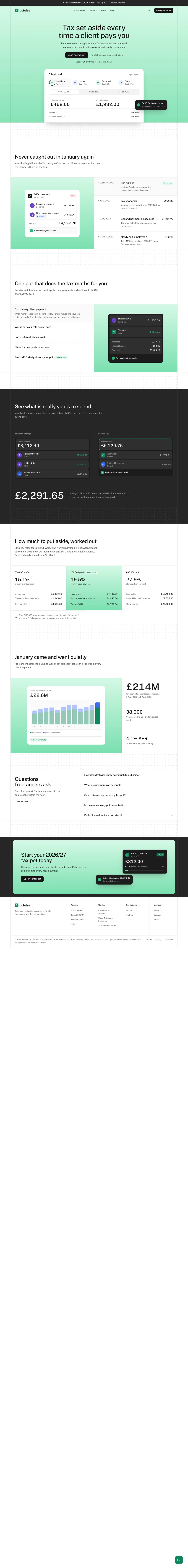 Potwise homepage, made with Brivo