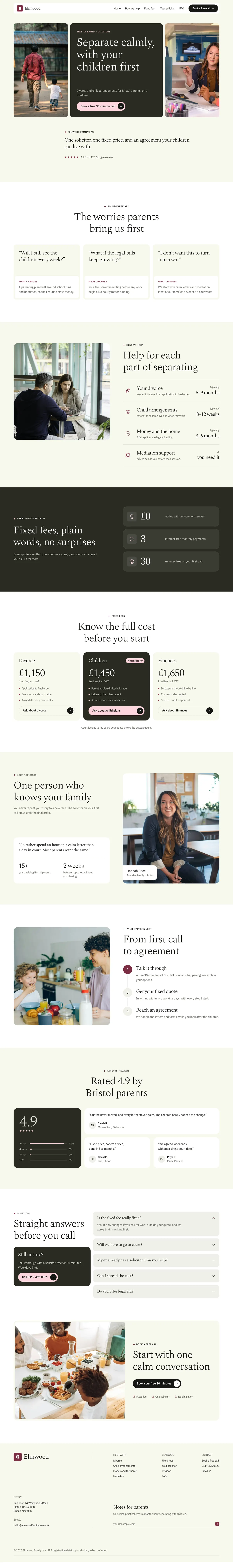 Elmwood homepage, made with Covra