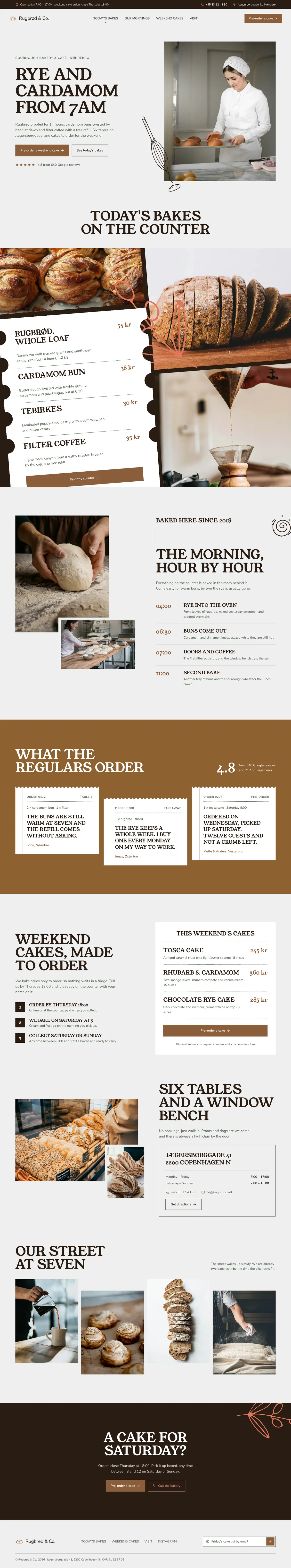 Rugbrød & Co. homepage, made with Fenzo